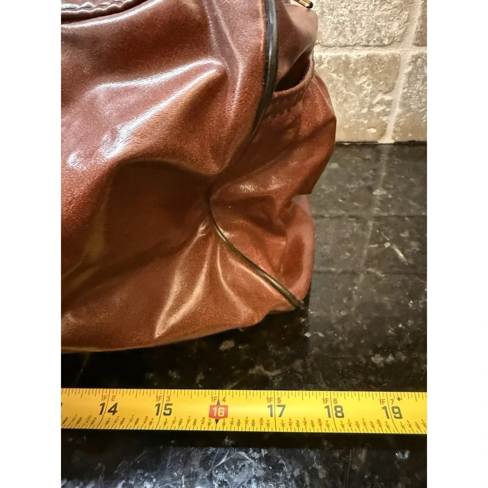Vtg Wilson Faux Vegan Brown Leather Sports Duffle Carry On Gym Travel Bag RARE